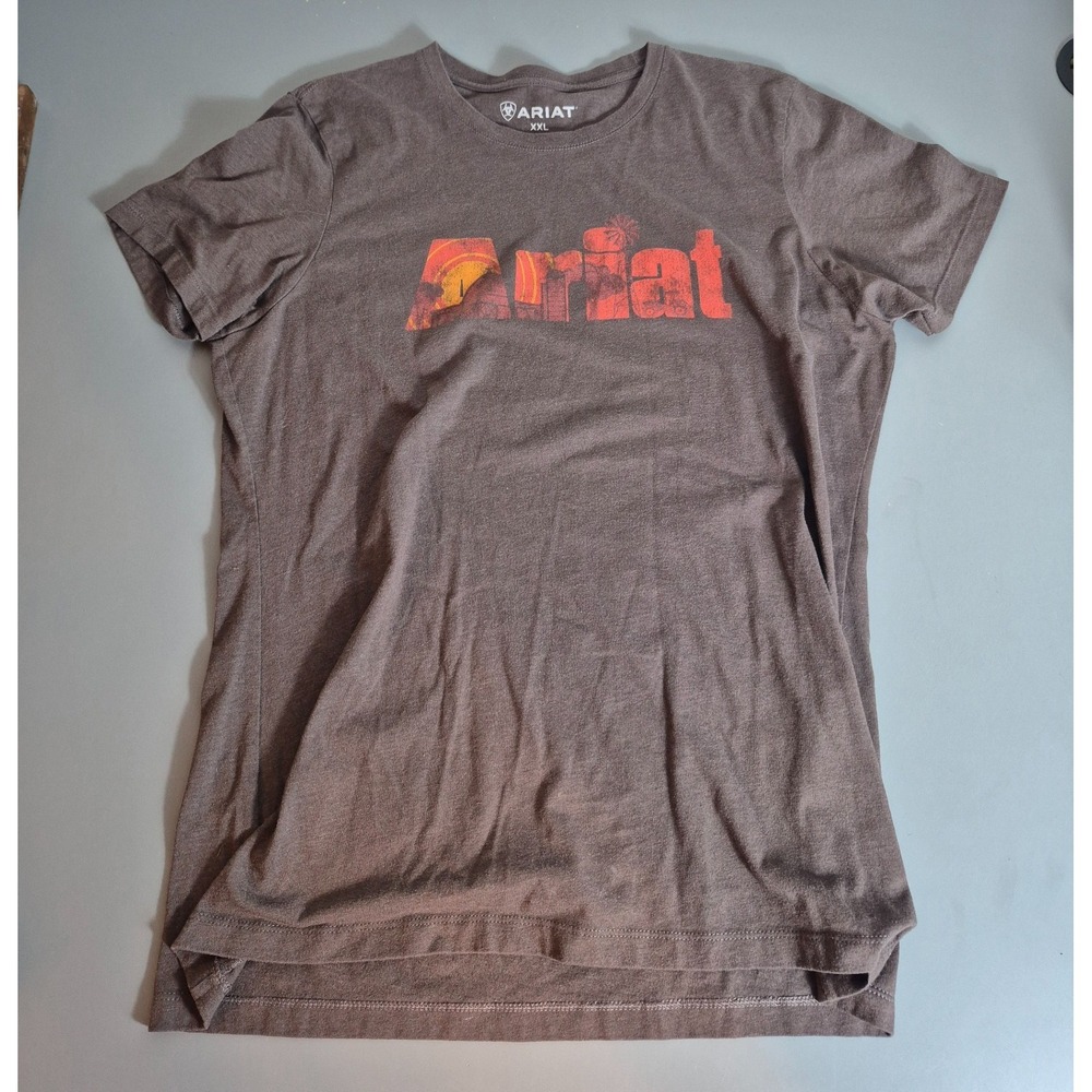 Ariat Lot of Two Womens T-Shirts XXL Light Brown, Brown Western - Picture 3 of 7